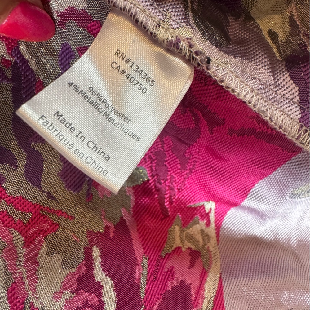 Heidi Daus Shimmery Fuchsia and Purple Floral Jacket - Picture 4 of 4
